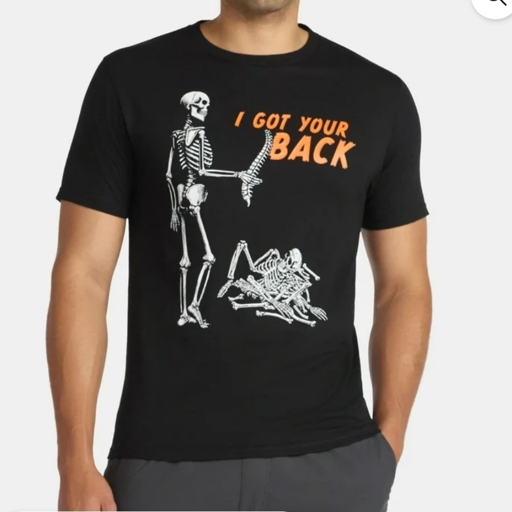 Halloween Mens Skeleton Back Breaker Graphic Tee From Celebrate Halloween  L NWT